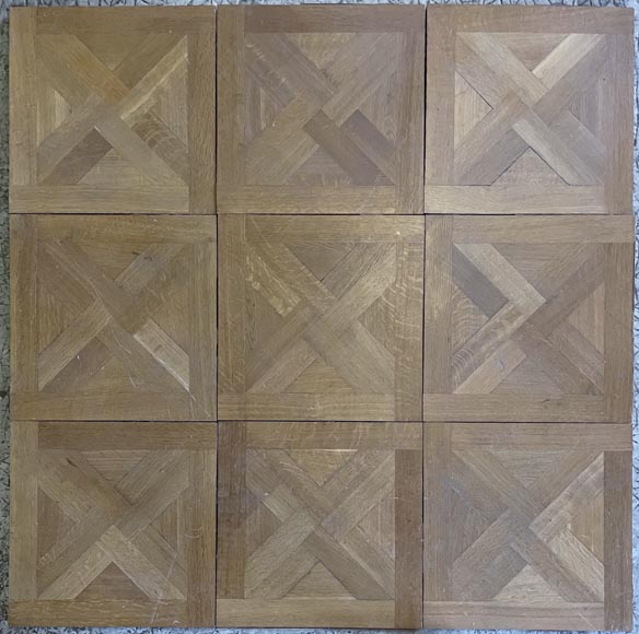 Approx 15m² of modern oak parquet flooring with a cross motif-0