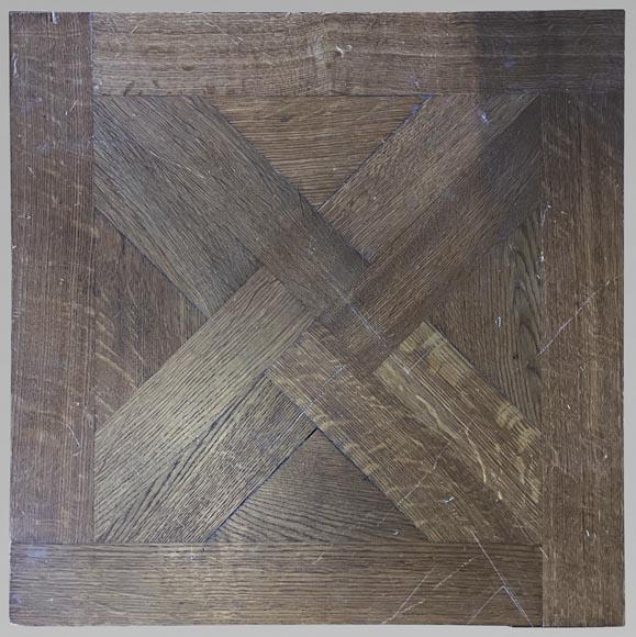Batch of about 15m² of modern oak parquet flooring with a cross motif-1