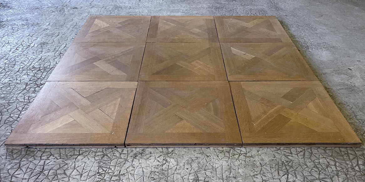 Batch of about 15m² of modern oak parquet flooring with a cross motif-2