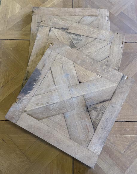 Batch of about 15m² of modern oak parquet flooring with a cross motif-3