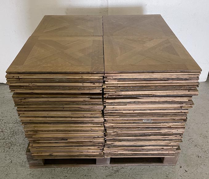 Batch of about 15m² of modern oak parquet flooring with a cross motif-5