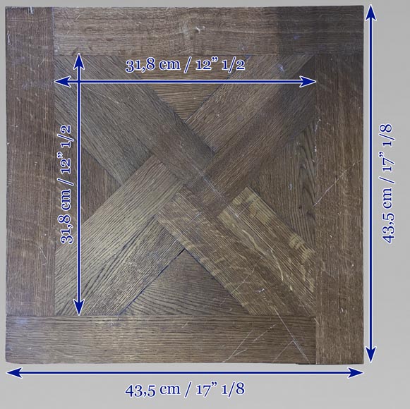 Batch of about 15m² of modern oak parquet flooring with a cross motif-6