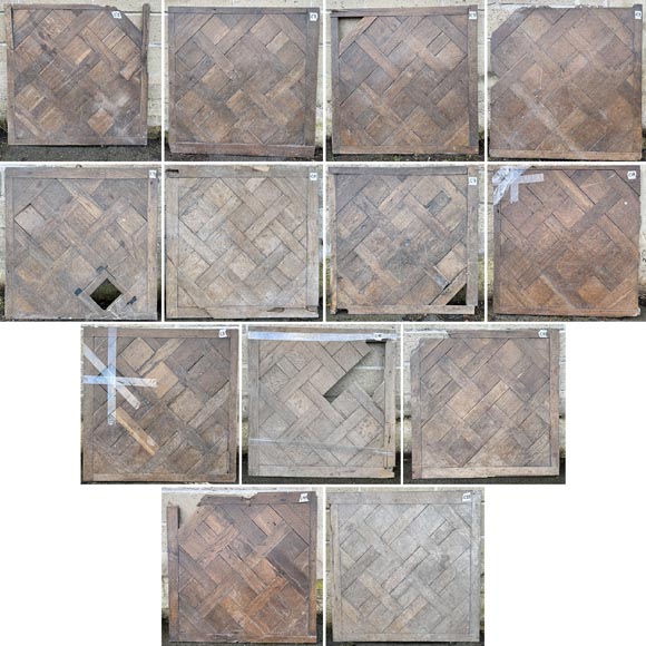 Batch of about 11 m² of 18th century Versailles oak parquet flooring-5