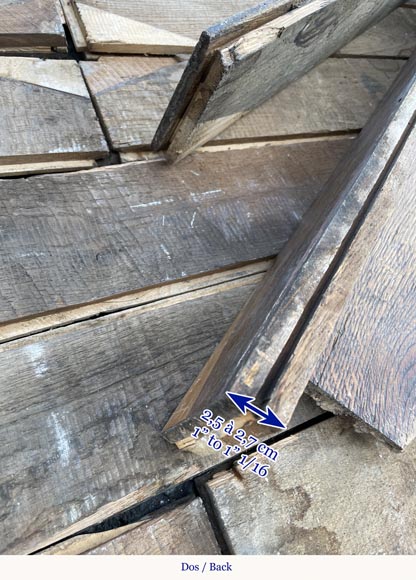 Batch of about 60 m² of linear parquet flooring adorned with diamond marquetery, circa 1820-10