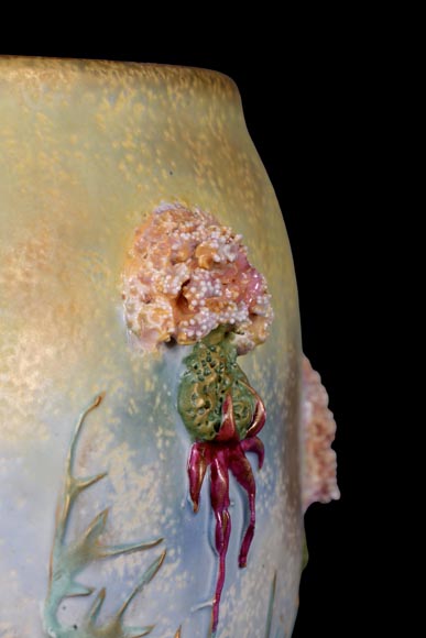 Ceramic vase with a floral relief decoration, Amphora factory Ceramic vase with a floral relief decoration, Amphora factory-2