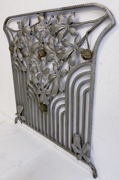 Beautiful Art Nouveau balcony railing with chestnut branches-1