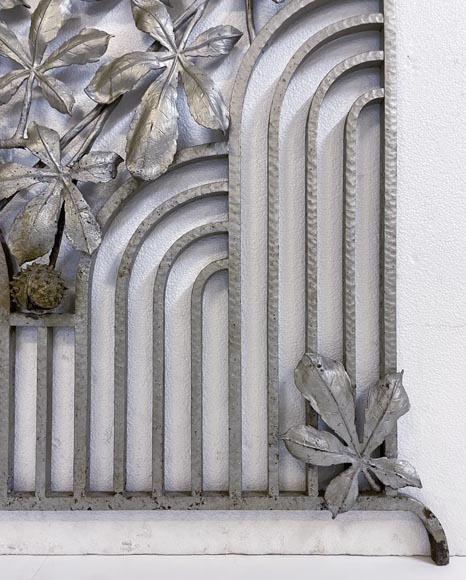 Beautiful Art Nouveau balcony railing with chestnut branches-5