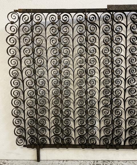 Pair of Gothic style wrought iron radiator railings -3