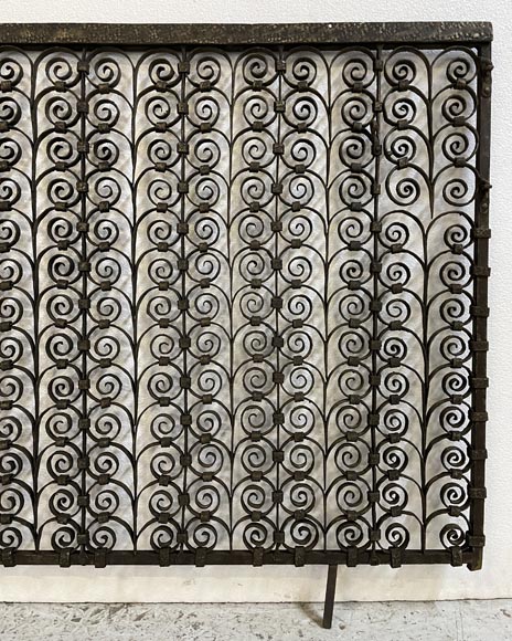 Pair of Gothic style wrought iron radiator railings -4