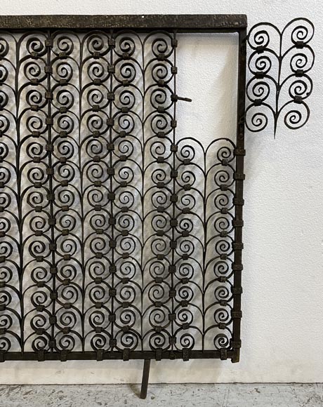 Pair of Gothic style wrought iron radiator railings -5