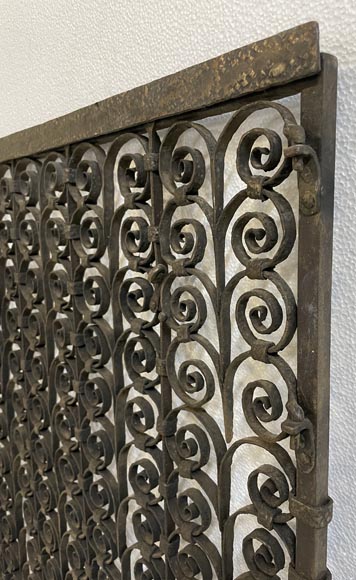 Pair of Gothic style wrought iron radiator railings -6