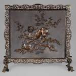 Maison MARNYHAC (att. to) - Antique Chinese style firescreen in bronze, circa 1880