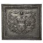 Exceptional fireback with the France coat of arms and Louis XIV's mascaron and motto