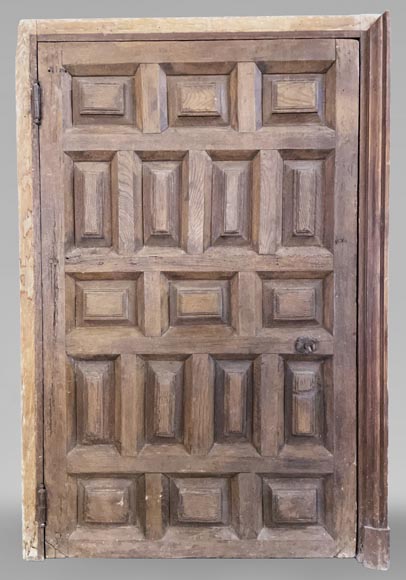 Spannish oak door with frame, 18th century-0