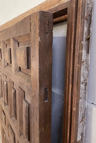 Spannish oak door with frame, 18th century-8