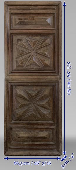 Antique paneled room elemen with sculpted cross motif, 18th century-6