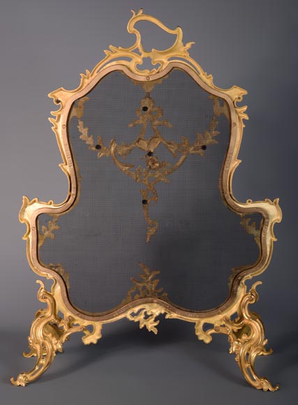 Louis XV style firescreen with a butterfly-8