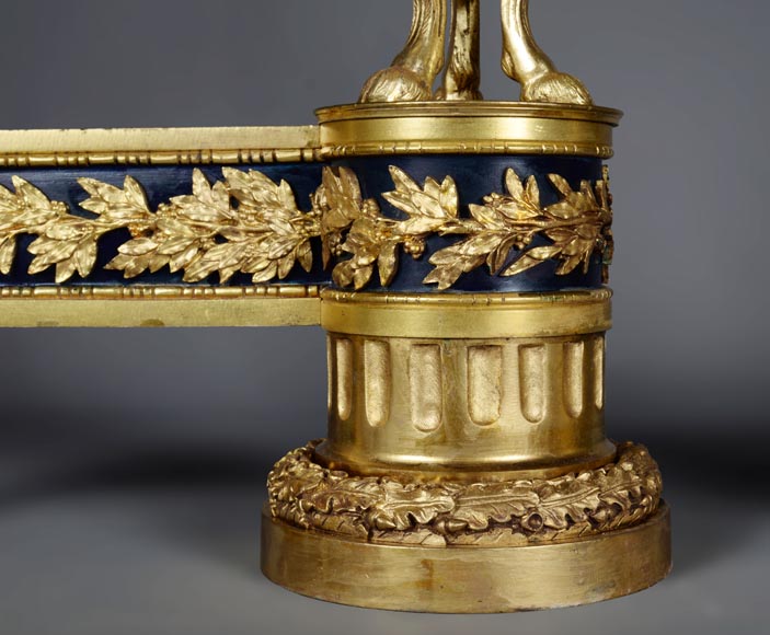 Pair of Louis XVI stylefiredogs with firepots -11