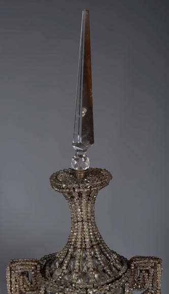 Pair of antique crystal lamps-3