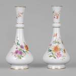 Manufacture de Sèvres - Pair of vases Delhi model with a polychrome floral decoration, 1875