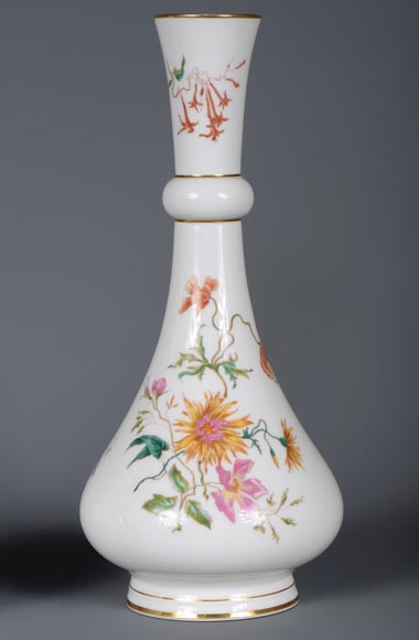 Manufacture de Sèvres - Pair of vases Delhi model with a polychrome floral decoration, 1875-4