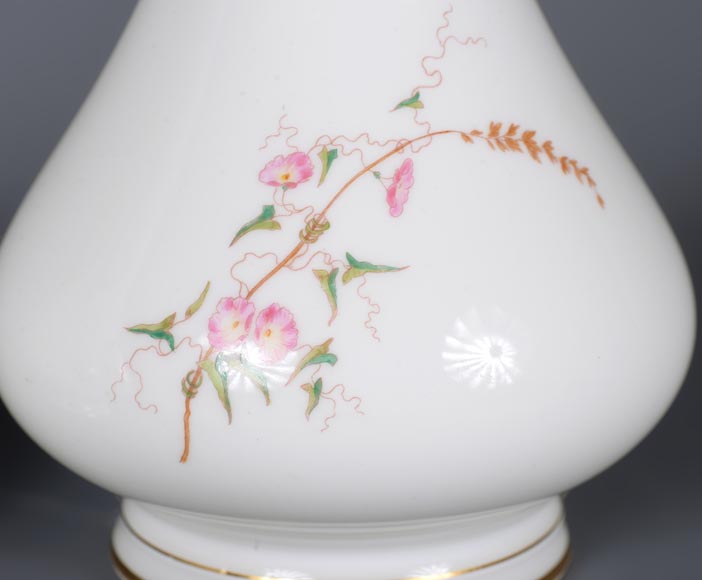 Manufacture de Sèvres - Pair of vases Delhi model with a polychrome floral decoration, 1875-11