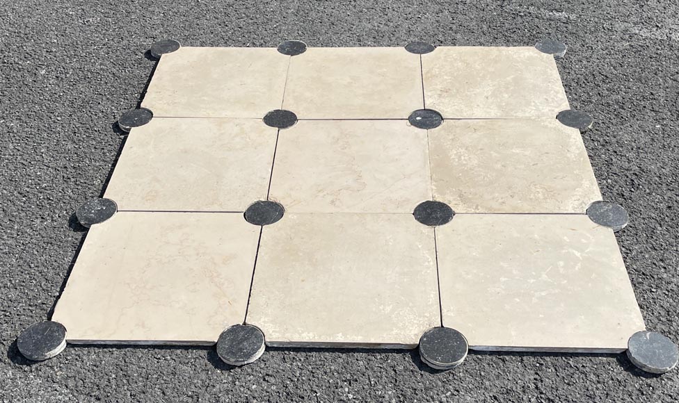23 square meters of stone flooring with cabochons-1