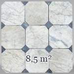 8,5m² of marble flooring with cabochons