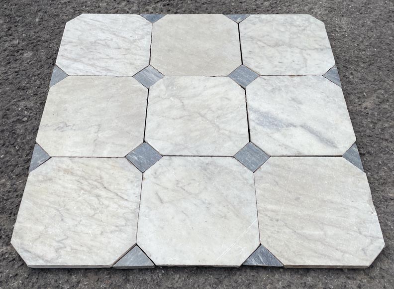 8,5m² of marble flooring with cabochons-1
