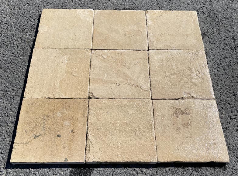 Batch of about 13,5m² of stone square tiles-1