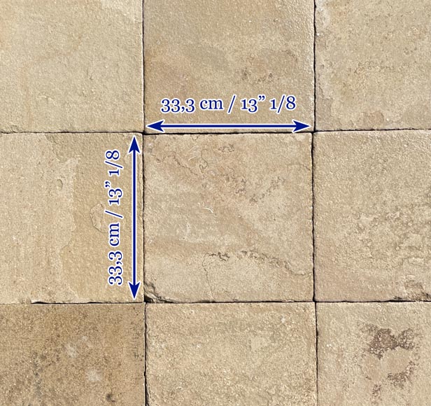 Batch of about 13,5m² of stone square tiles-8