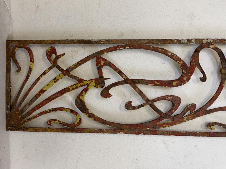 Pair of two iron Art Nouveau elements-5