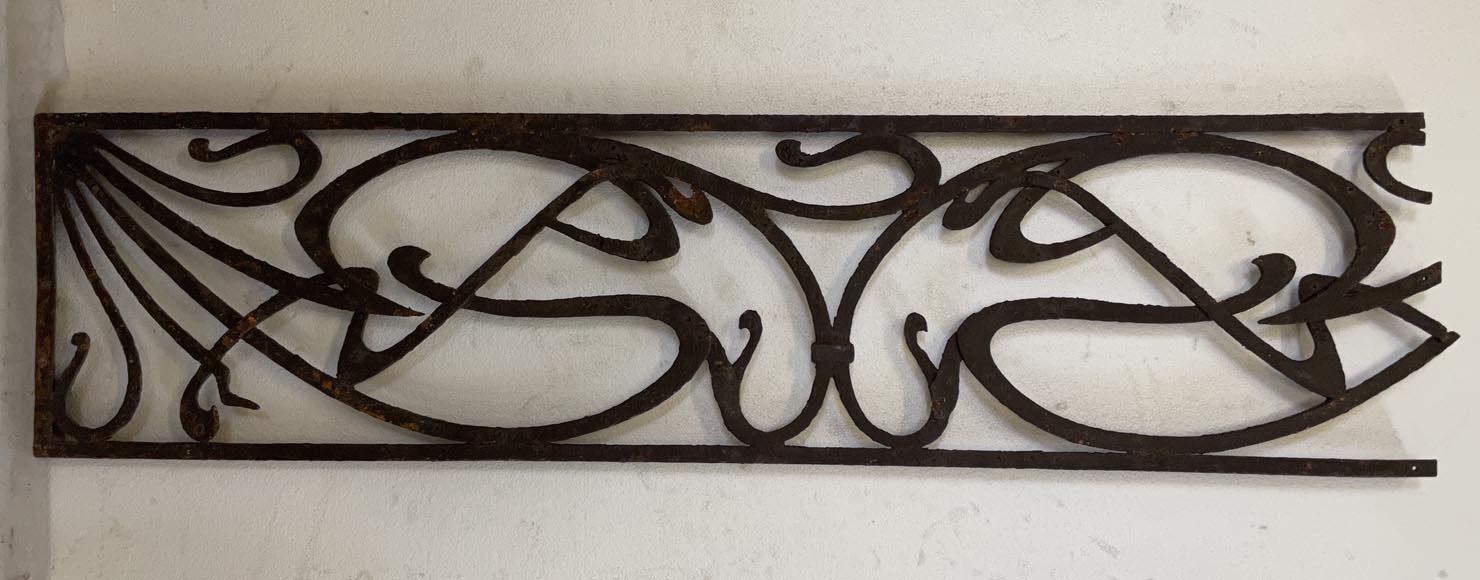 Pair of two iron Art Nouveau elements-6