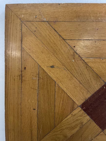 Batch of about 6m² of oak parquet flooring with a cross motif intersperses with mahogany-4