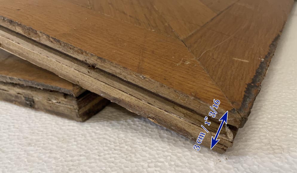 Batch of about 6m² of oak parquet flooring with a cross motif intersperses with mahogany-5