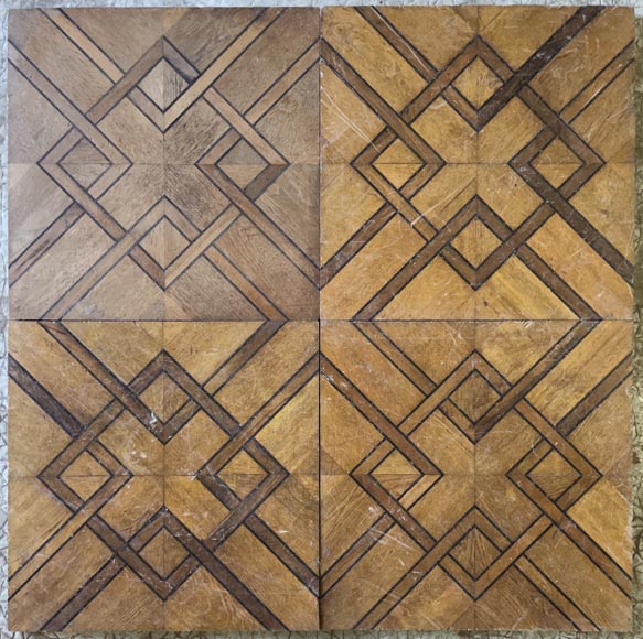 About 7m² of beautiful marquetery parquet flooring wit geometric motifs-0