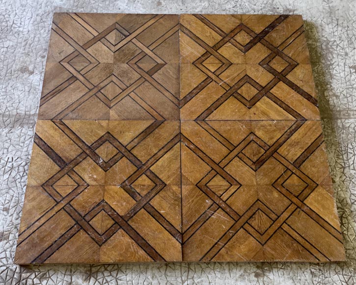 About 7m² of beautiful marquetery parquet flooring wit geometric motifs-2