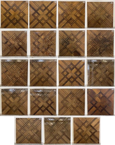 About 7m² of beautiful marquetery parquet flooring wit geometric motifs-3