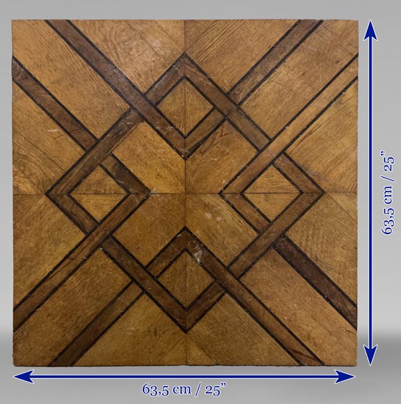About 7m² of beautiful marquetery parquet flooring wit geometric motifs-8