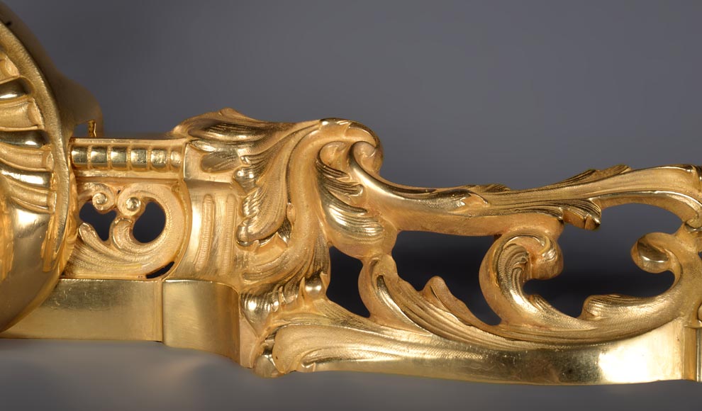 Large Louis XVI style firefender in gilt bronze -3