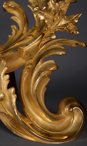Large Louis XVI style firefender in gilt bronze -5