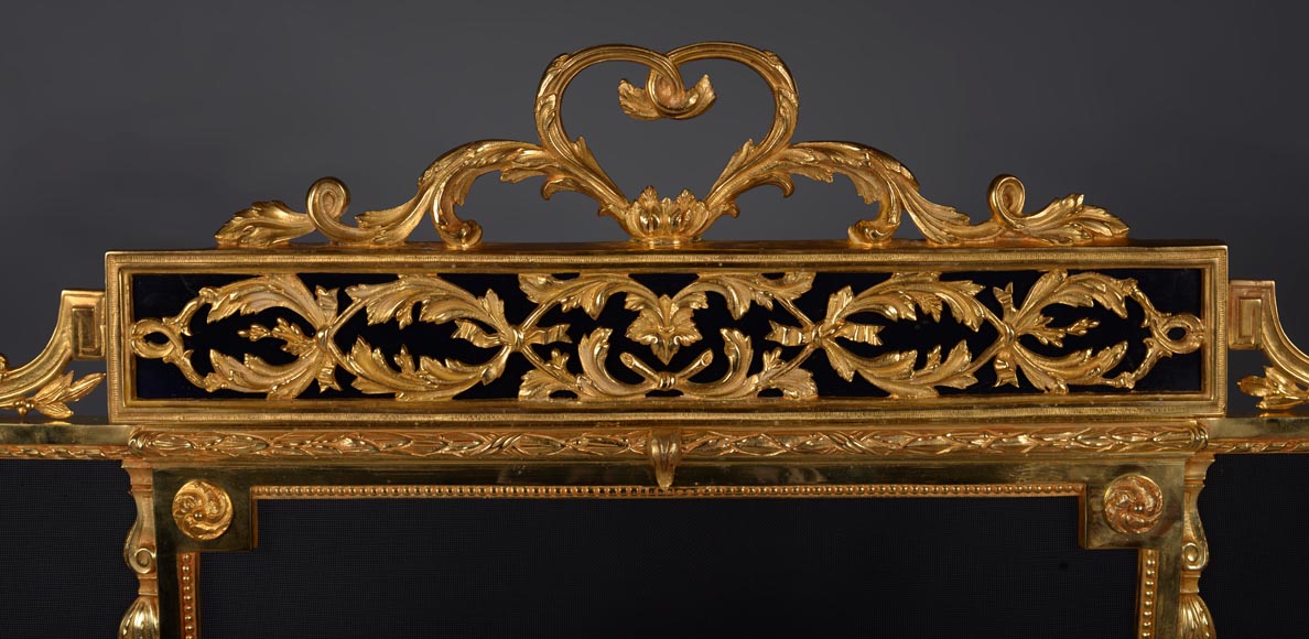 Napoleon III gilt bronze firescreen richly decorated-1