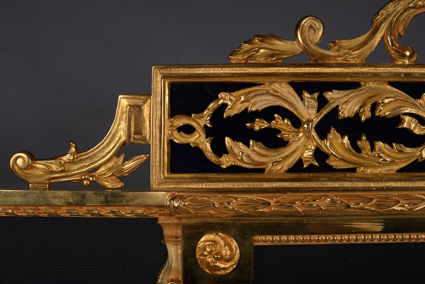 Napoleon III gilt bronze firescreen richly decorated-2