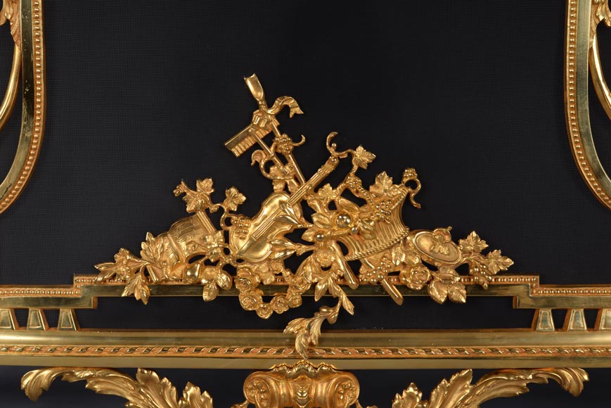 Napoleon III gilt bronze firescreen richly decorated-4