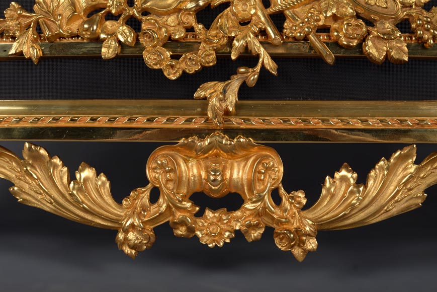 Napoleon III gilt bronze firescreen richly decorated-5