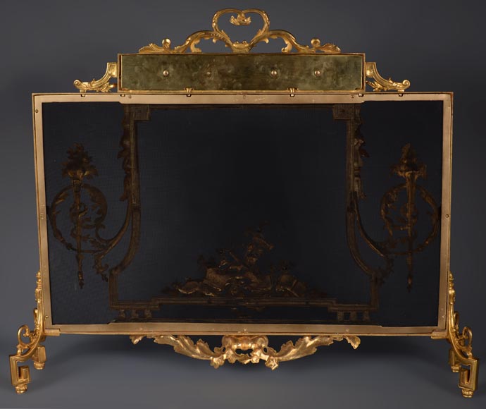 Napoleon III gilt bronze firescreen richly decorated-7