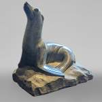 G. Scalet - Sculpture of a sea lion in green Terrazzo