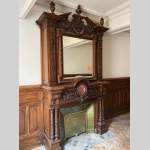 Walnut woodwork with large Napoleon III style fireplace