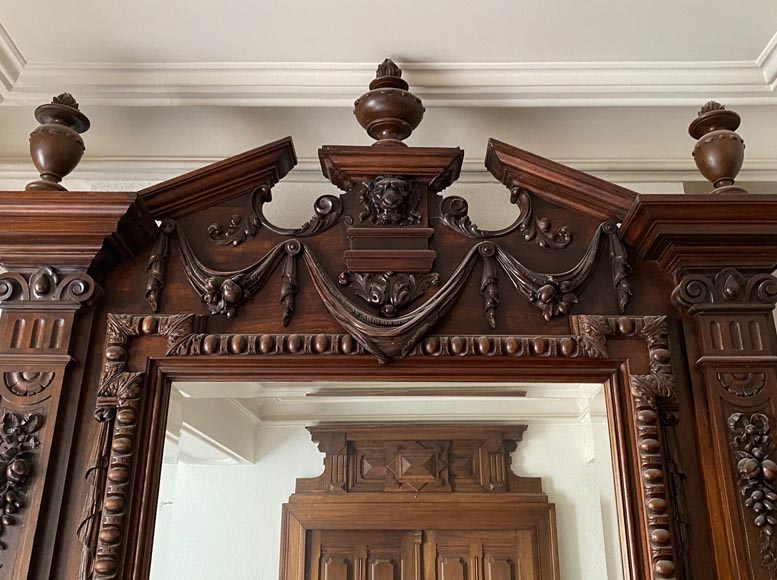Walnut woodwork with large Napoleon III style fireplace-3