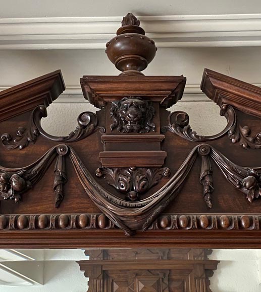 Walnut woodwork with large Napoleon III style fireplace-4